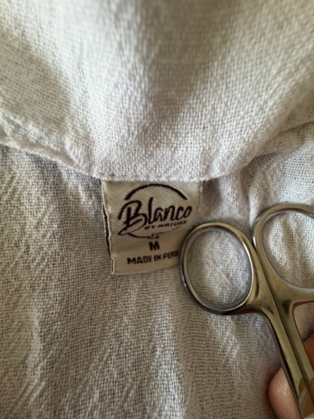 Blanco by Nature Womens White Peru Cotton Tunic Sz Med Crochet Boho Ethereal - Picture 7 of 11